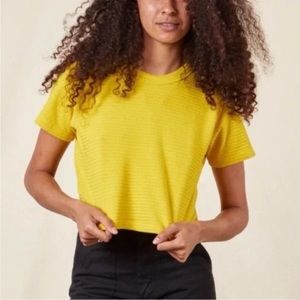 Big Bud Press Yellow Honeycomb Crop Tee